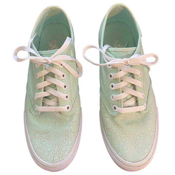 Vans Off The Wall Mint Green Paisley Sneakers 9.5 - Picture 3 of 9